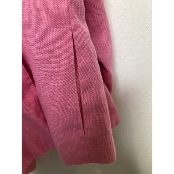 Talbots Womens Pink 100% Irish Linen Buttons Cardigan Jacket Blazer 3/4 Sleeve 2 - Picture 10 of 12